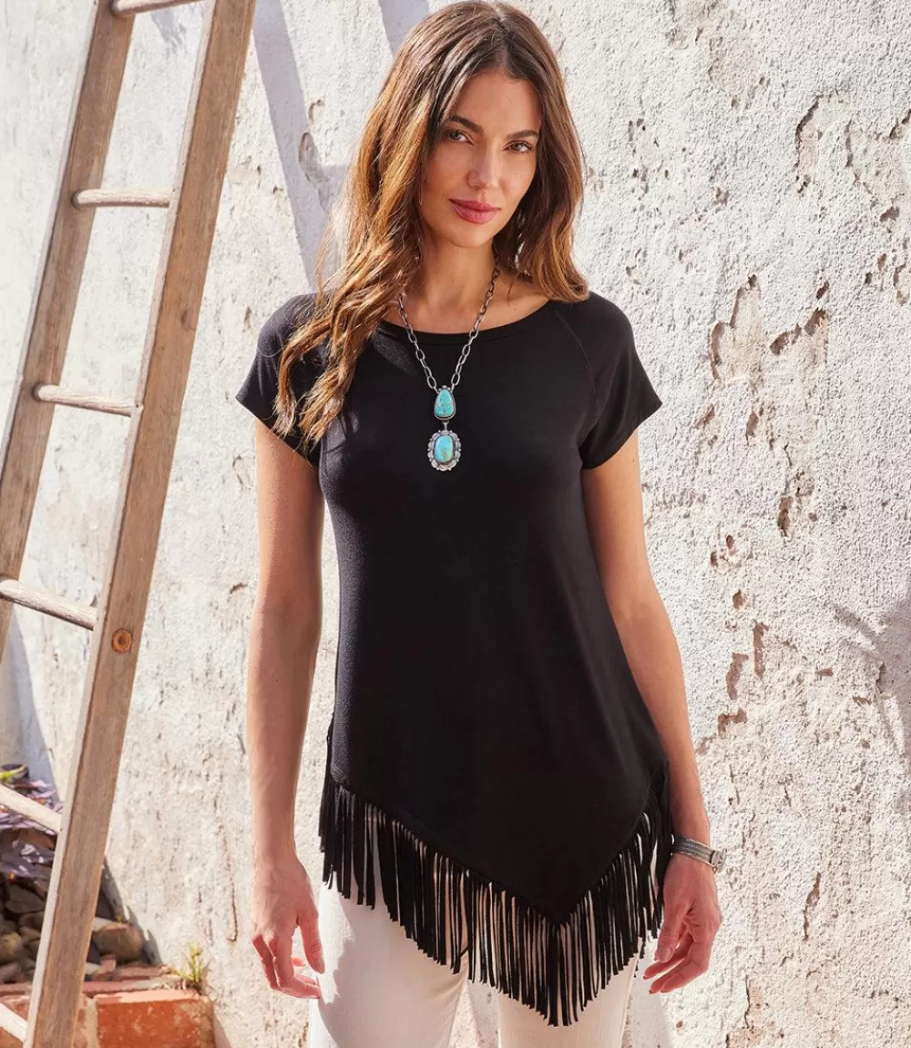 Angled Fringe Top>Karen Kane Shop