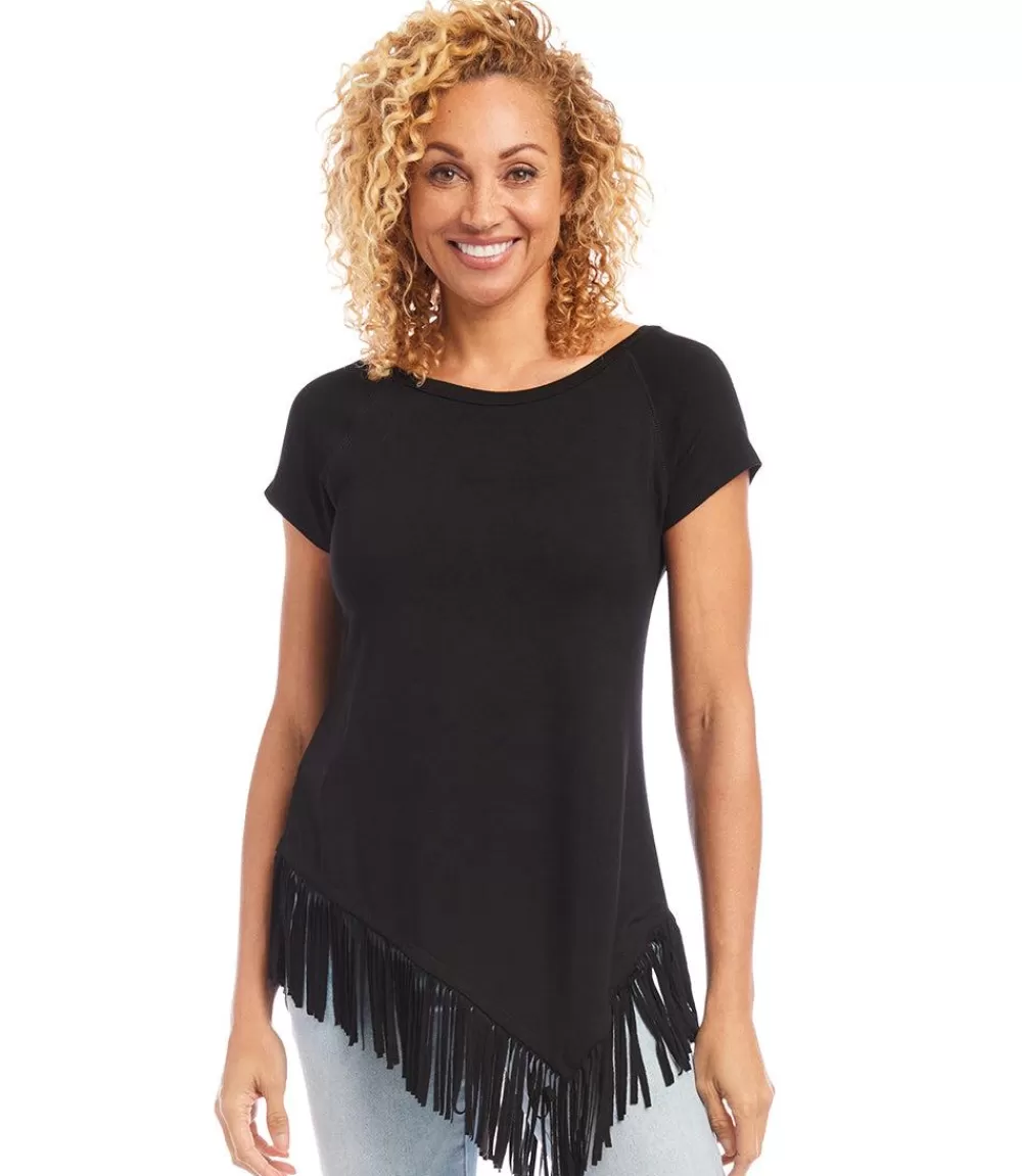 Angled Fringe Top>Karen Kane Shop