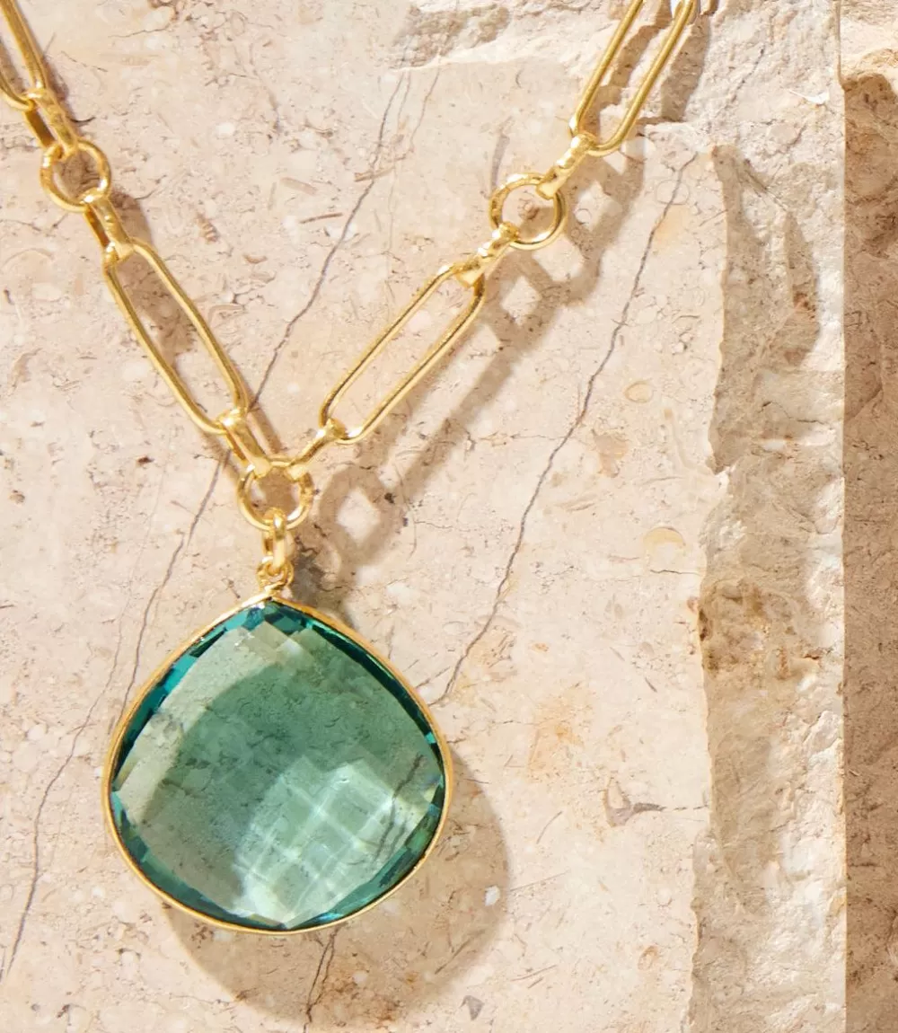 Aqua Quartz Pendant Necklace>Karen Kane Flash Sale