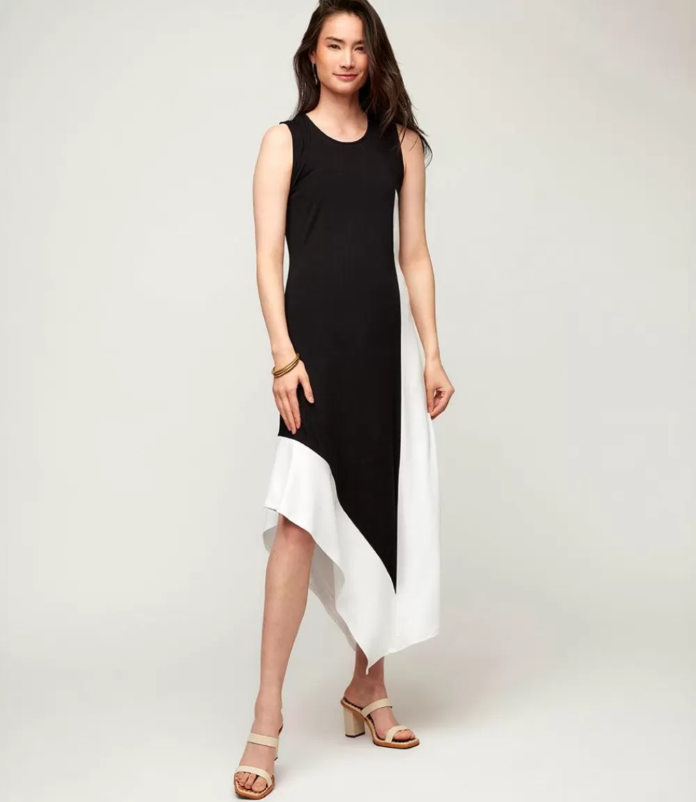 Asymmetric Colorblock Dress>Karen Kane New