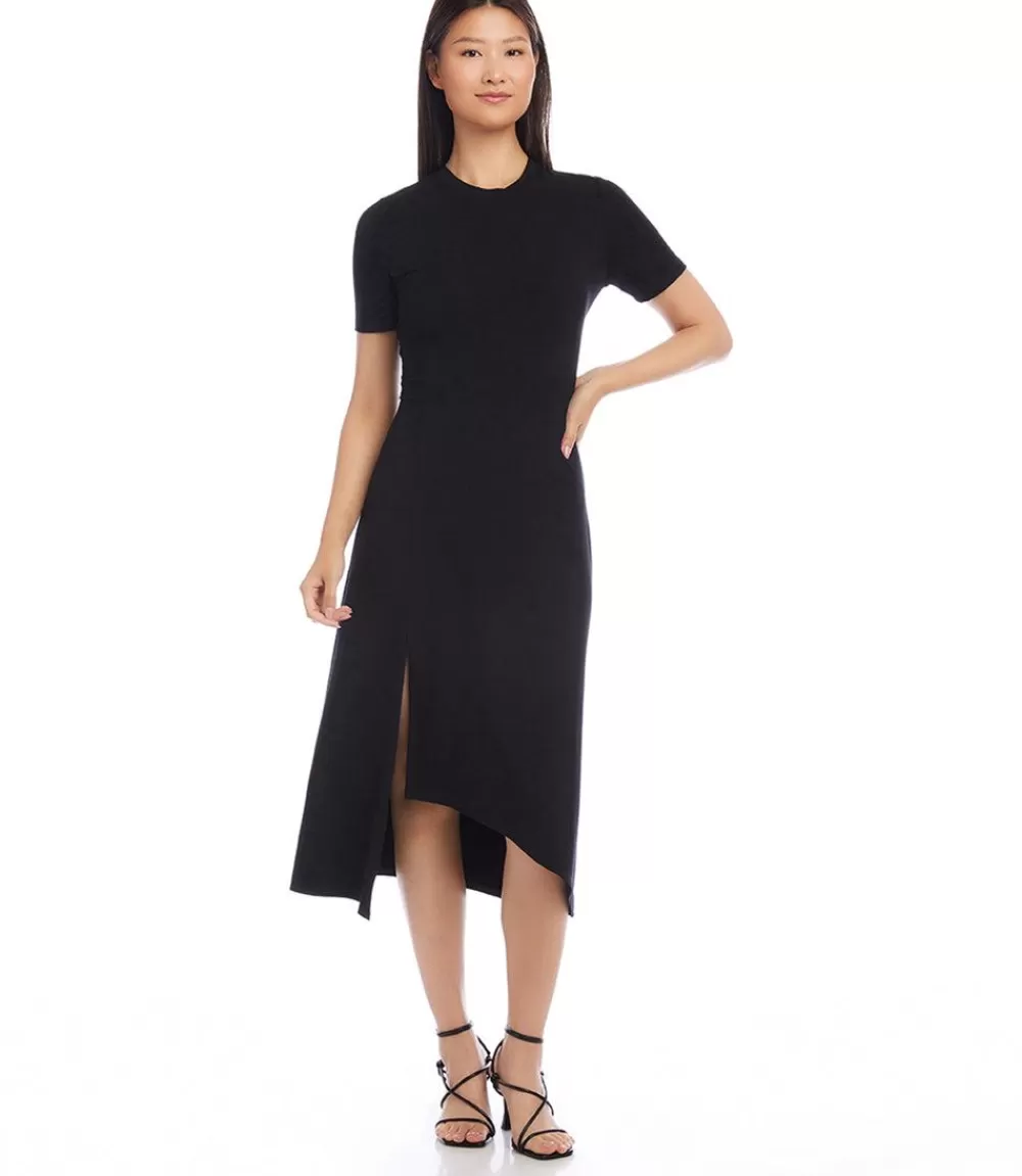 Asymmetric Front Slit Dress>Karen Kane Best