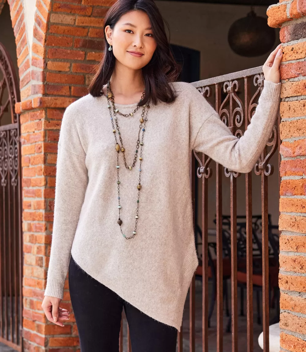 Asymmetric Hem Sweater>Karen Kane Fashion