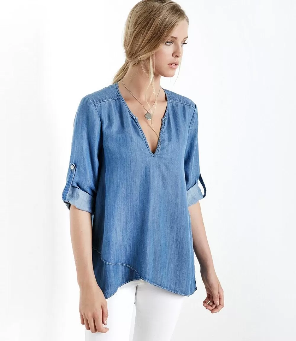 Asymmetric Hem Wrap Top>Karen Kane Sale