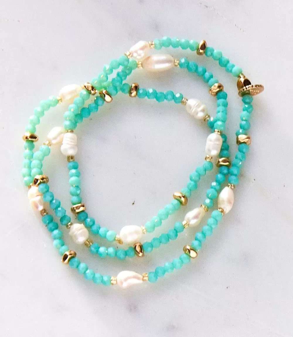 Beaded Gemstone And Pearl Stretch Bracelet>Karen Kane Online