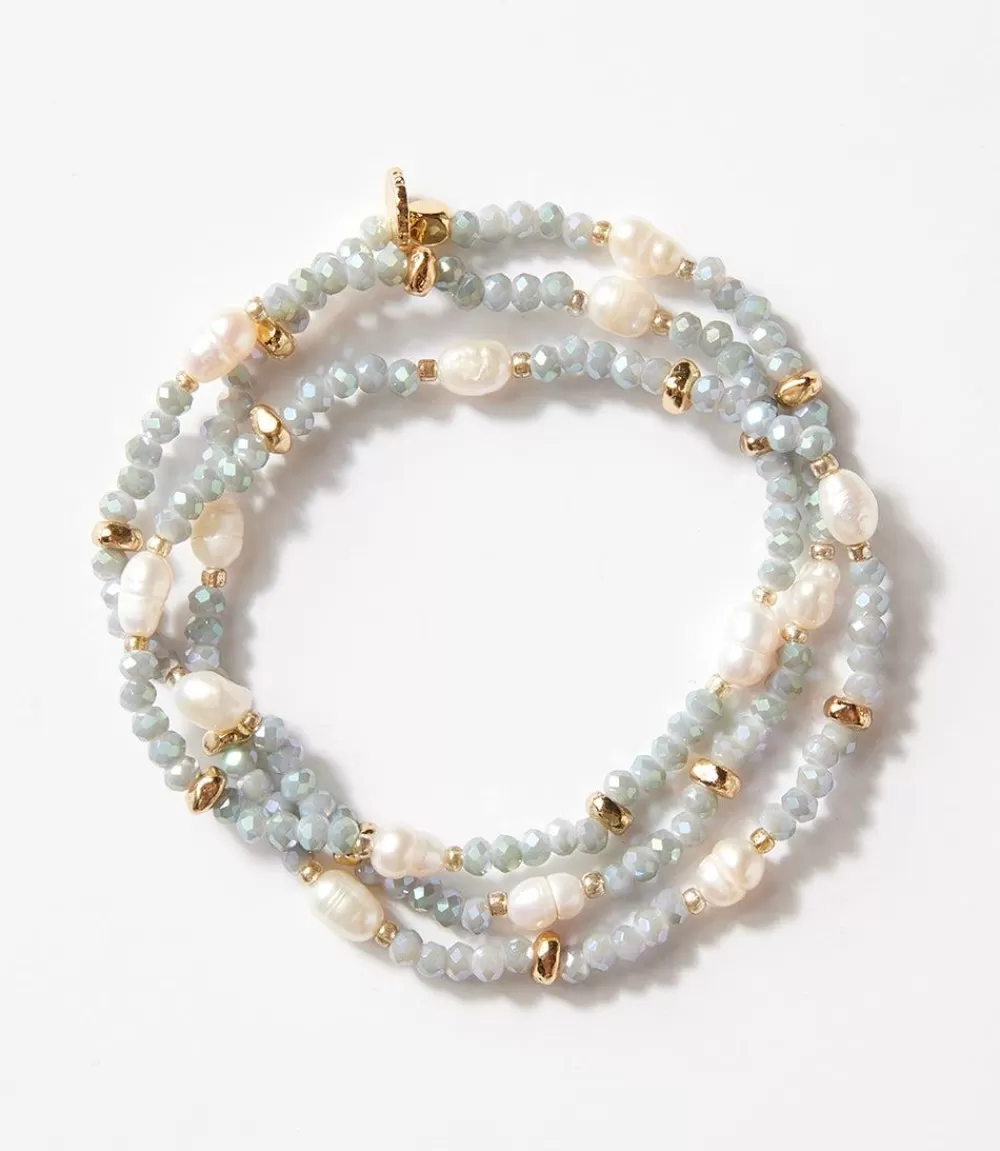 Beaded Gemstone And Pearl Stretch Bracelet>Karen Kane Cheap