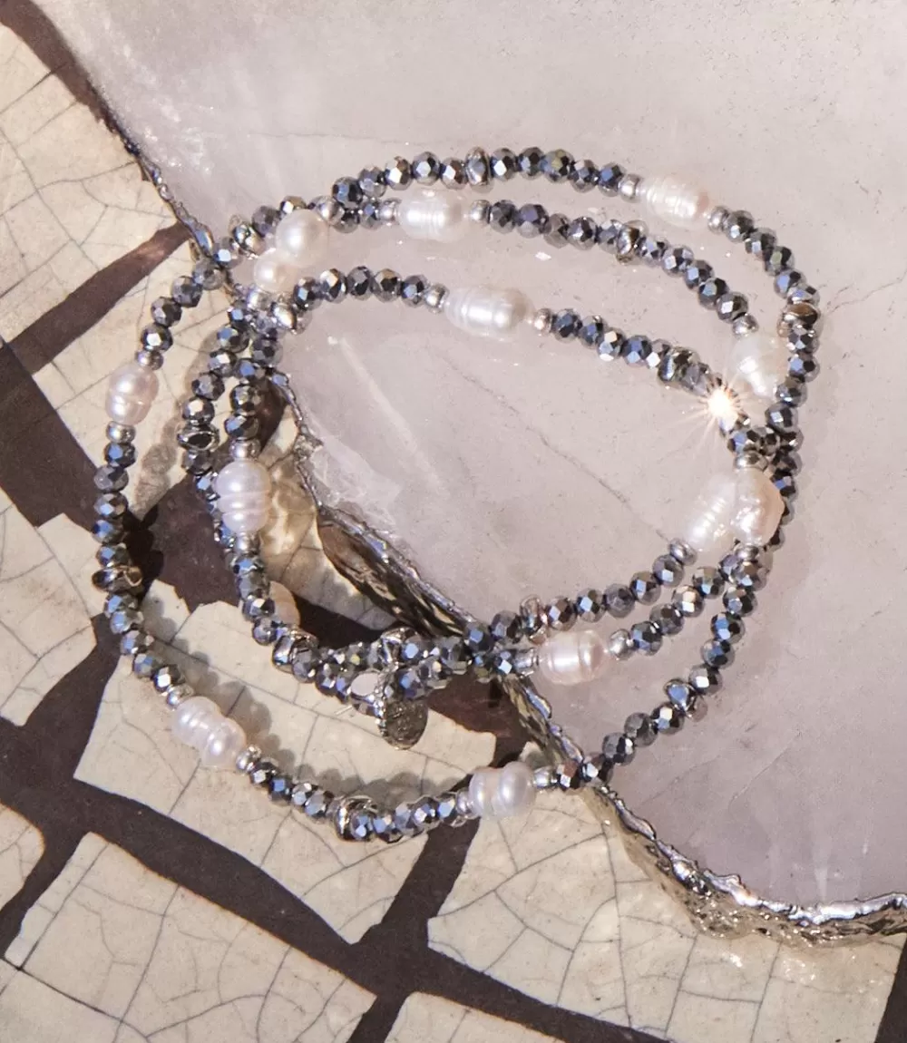 Beaded Gemstone And Pearl Stretch Bracelet>Karen Kane Flash Sale