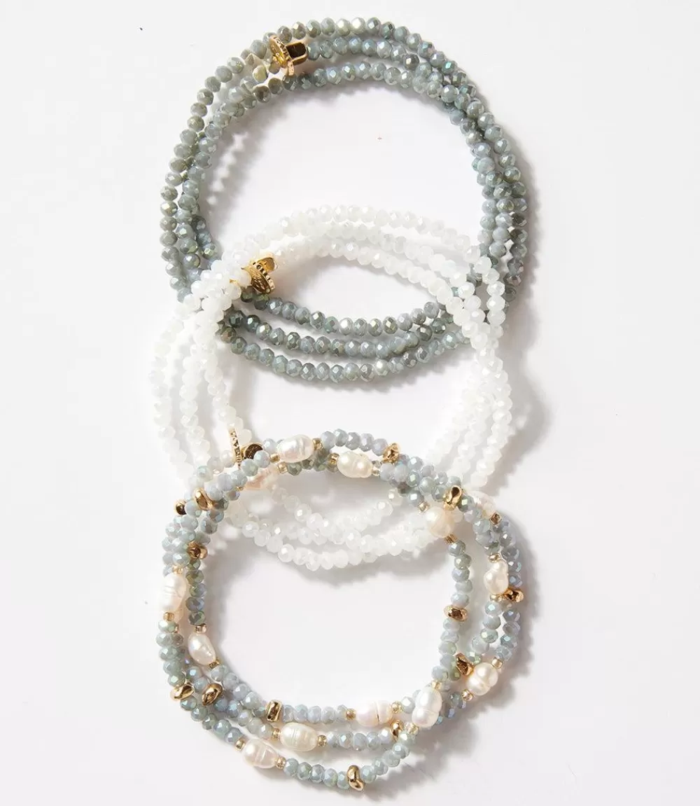 Beaded Gemstone And Pearl Stretch Bracelet>Karen Kane Cheap