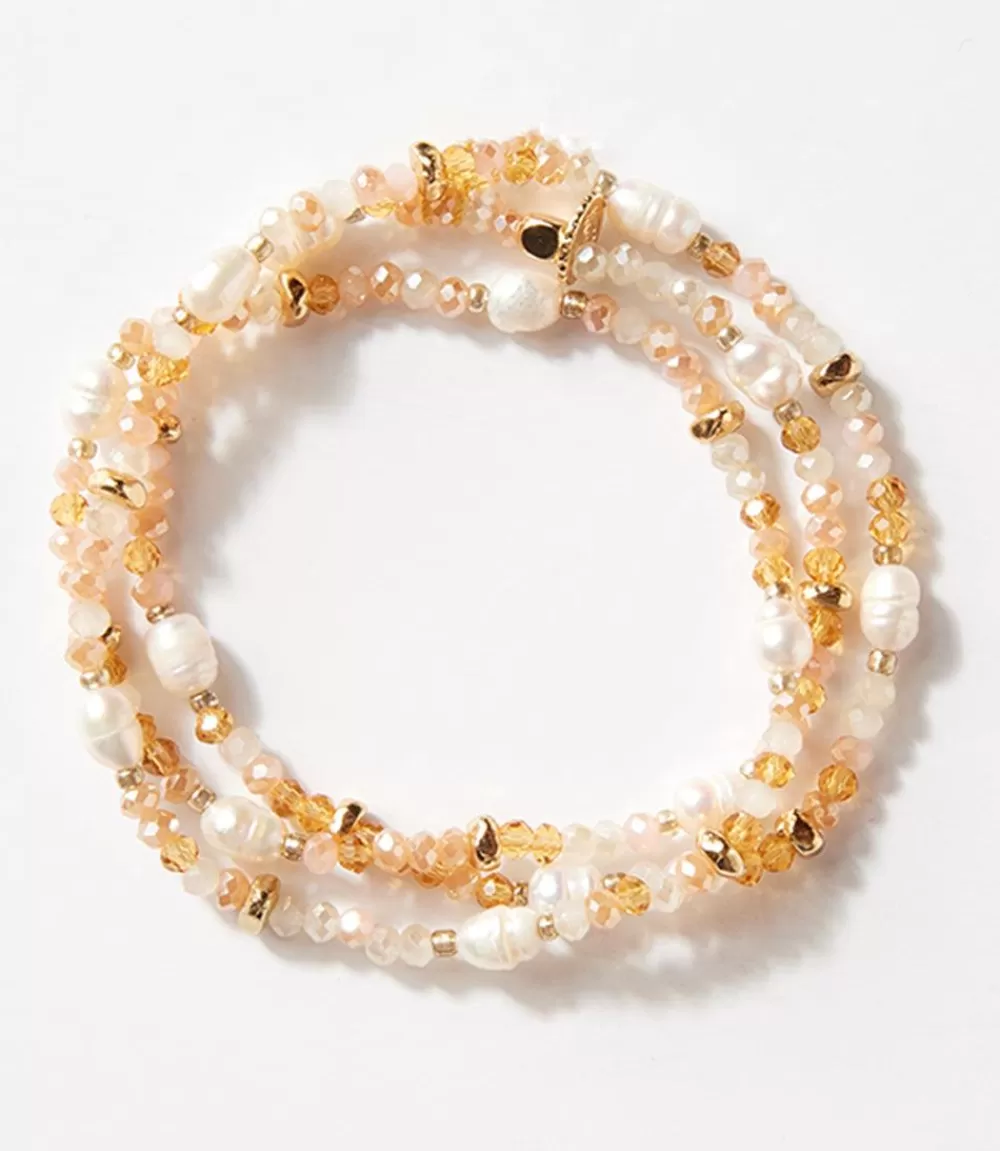 Beaded Gemstone And Pearl Stretch Bracelet>Karen Kane Discount