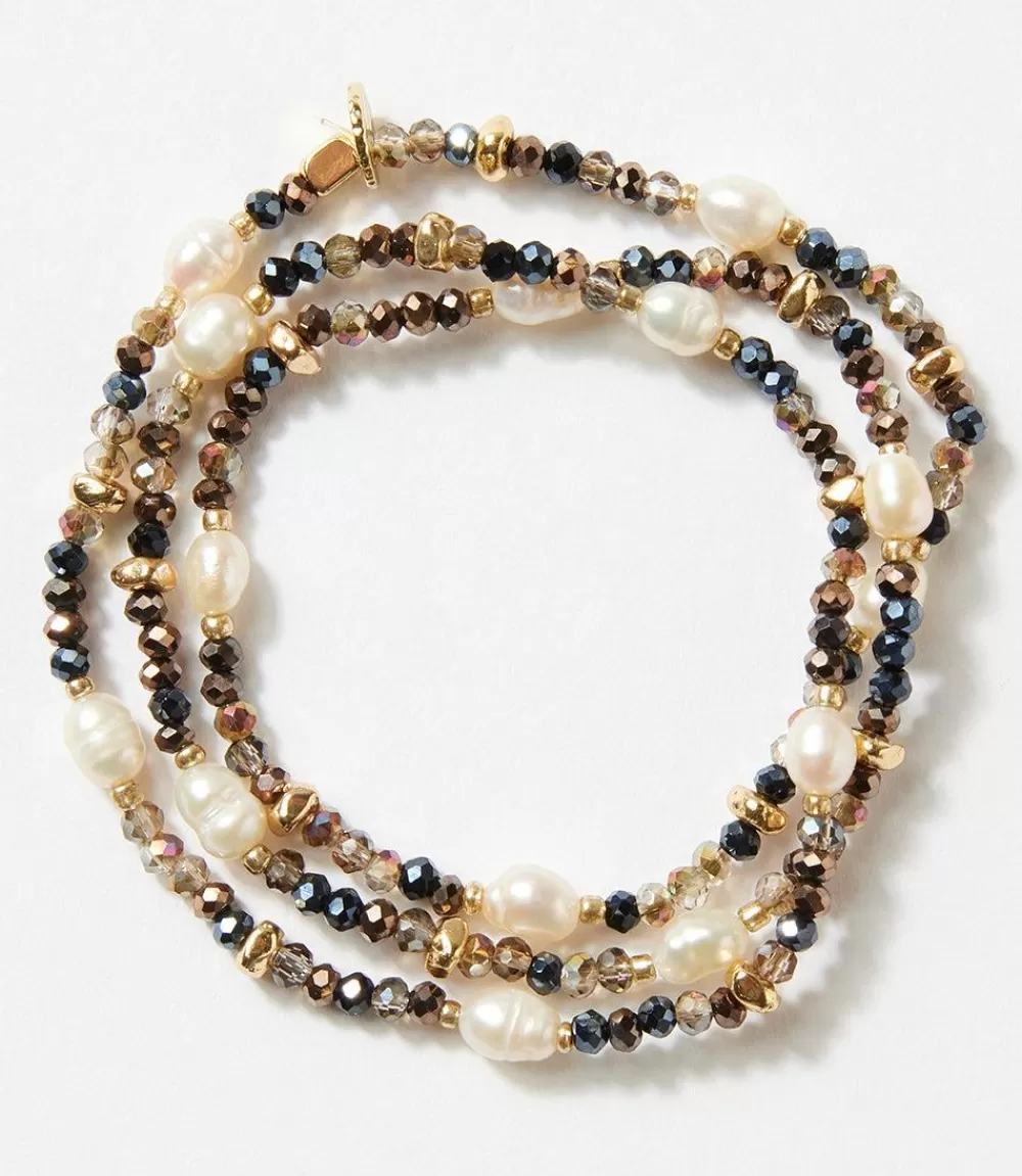 Beaded Gemstone And Pearl Stretch Bracelet>Karen Kane Fashion