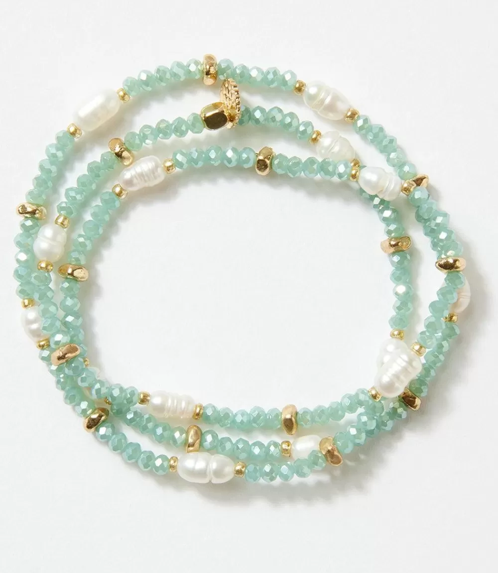 Beaded Gemstone And Pearl Stretch Bracelet>Karen Kane Online