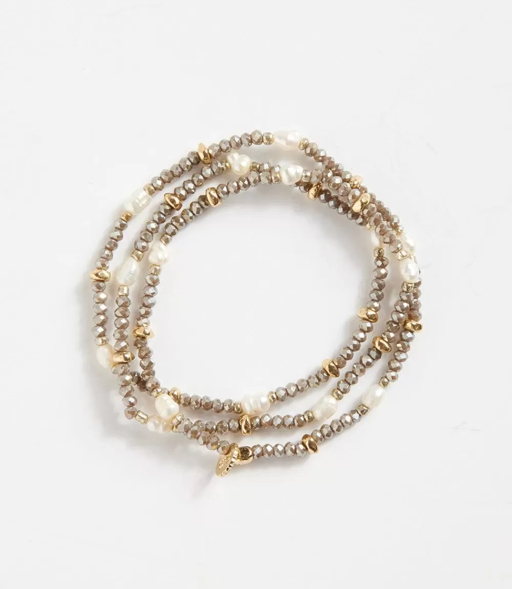 Beaded Gemstone And Pearl Stretch Bracelet>Karen Kane Cheap