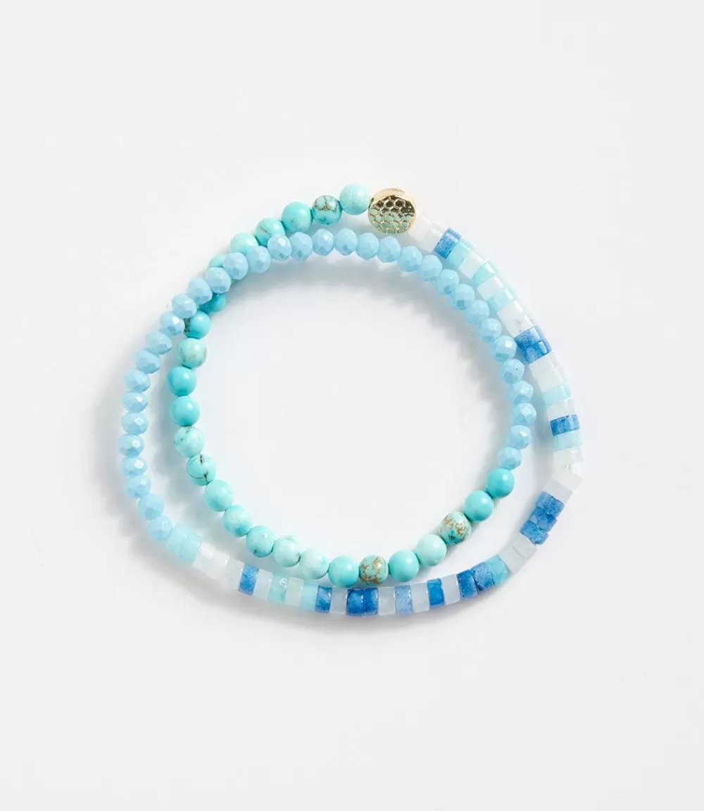 Beaded Turquoise and Gemstone Stretch Bracelet>Karen Kane Best