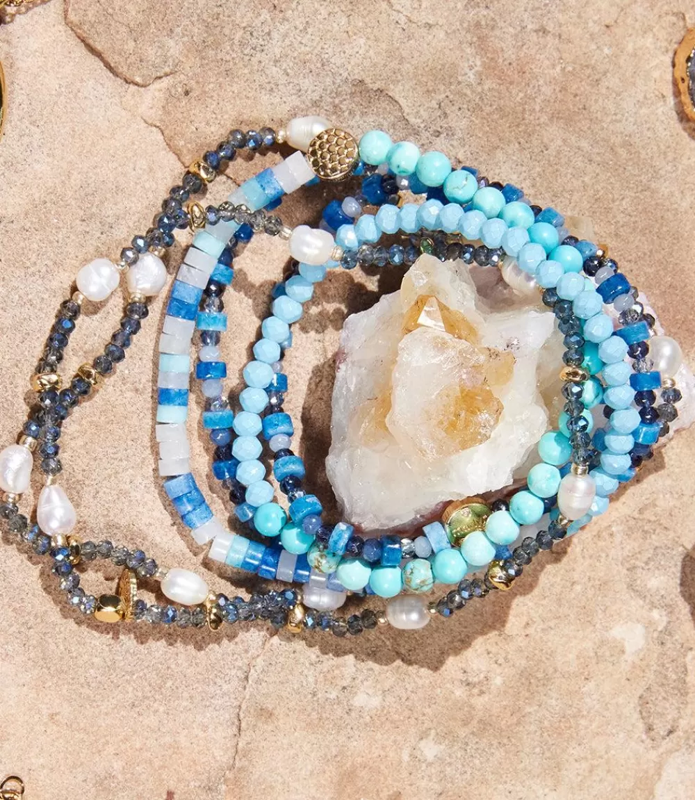 Beaded Turquoise and Gemstone Stretch Bracelet>Karen Kane Best