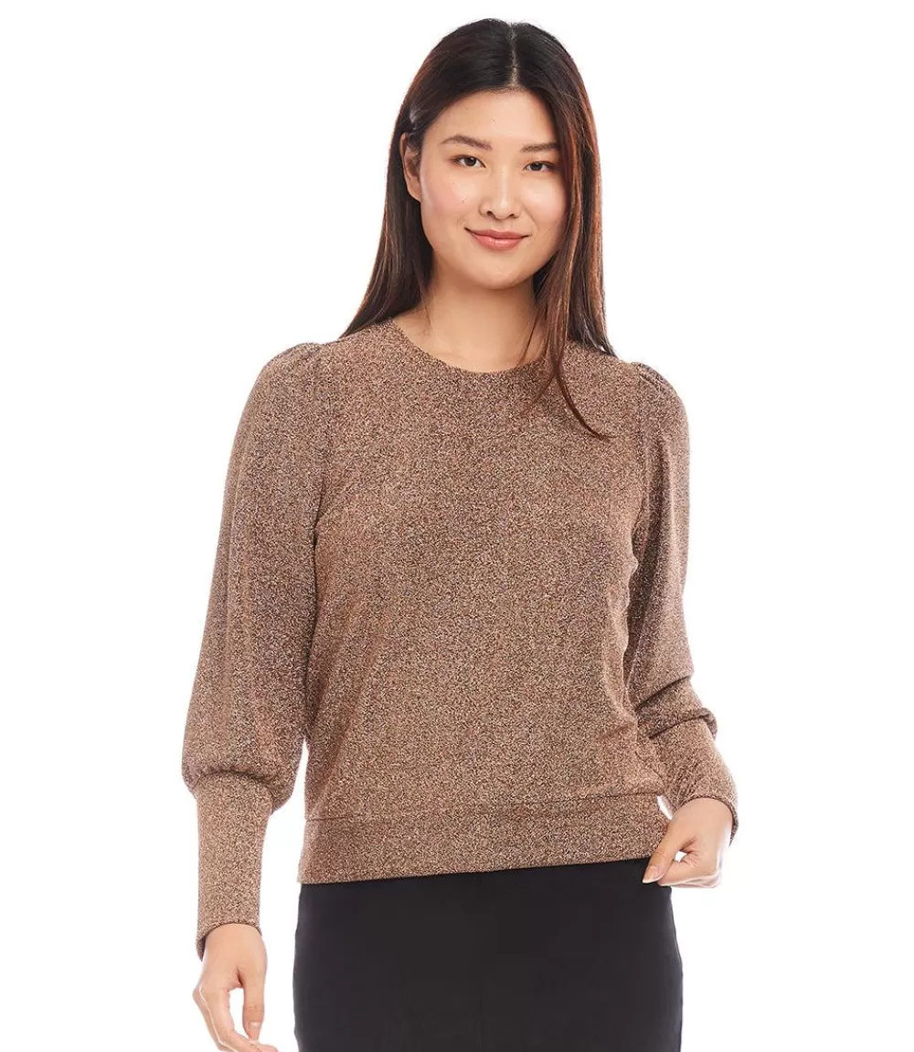 Bishop Sleeve Metallic Top>Karen Kane Best Sale