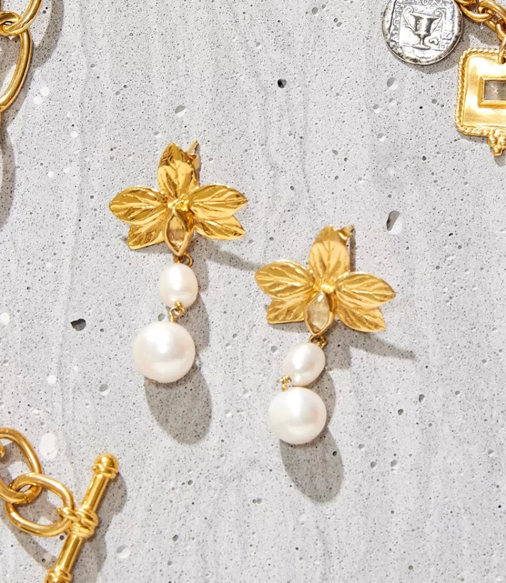 Chan Luu Floral Charm And Pearl Earrings>Karen Kane Flash Sale