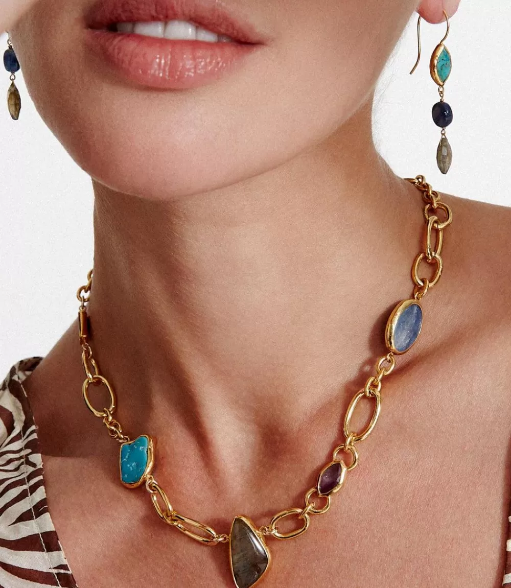 Chan Luu Mixed Gemstone Chainlink Necklace>Karen Kane Store