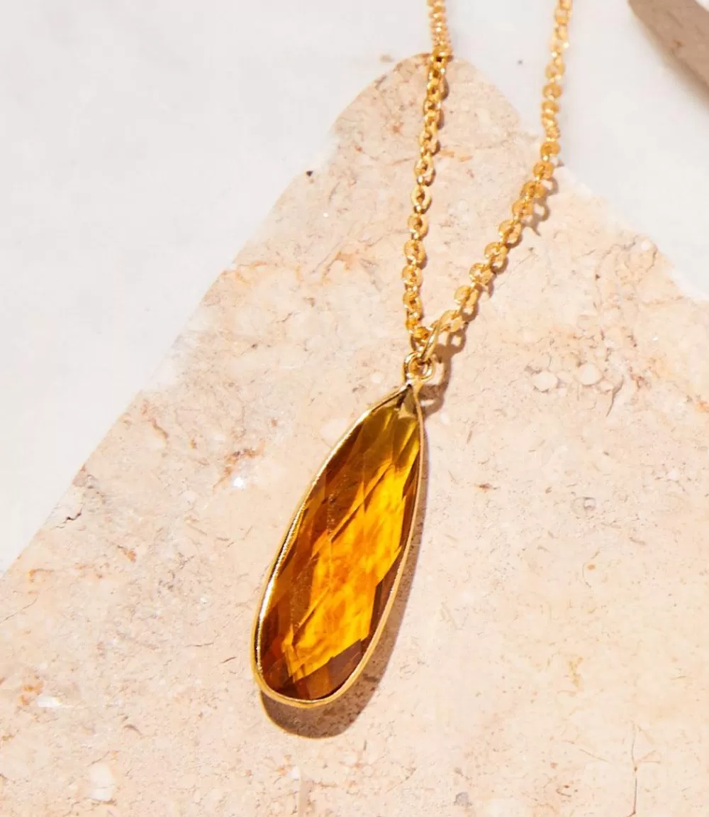 Citrine Quartz Necklace>Karen Kane Clearance