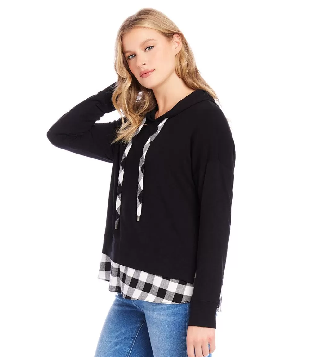 Contrast Hem Hoodie>Karen Kane Outlet