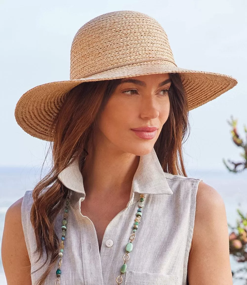 Contrast Tie Raffia Hat>Karen Kane Best Sale