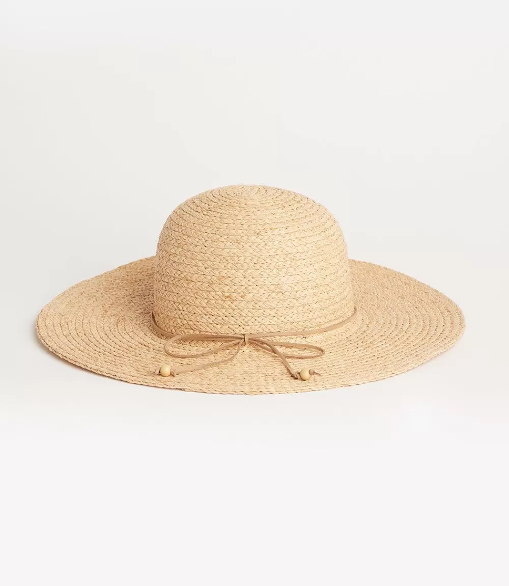 Contrast Tie Raffia Hat>Karen Kane Best Sale