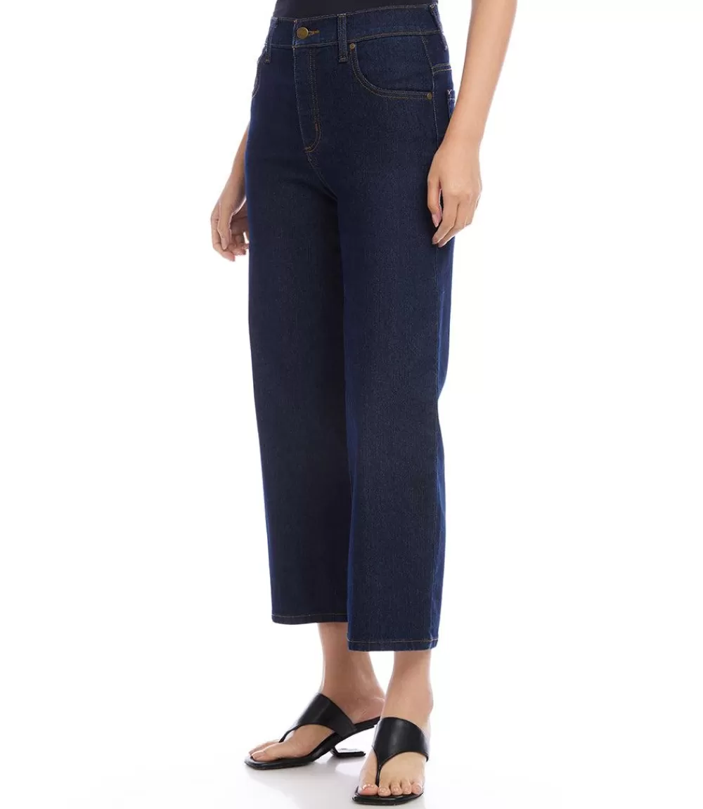 Cropped Wide Leg Jeans>Karen Kane Clearance