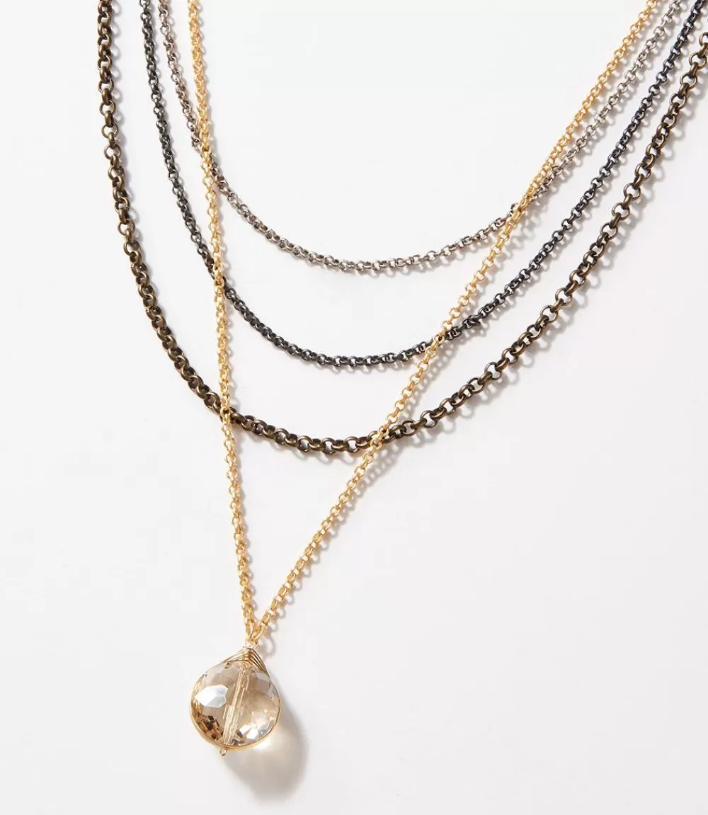 Crystal strand Necklace>Karen Kane Cheap