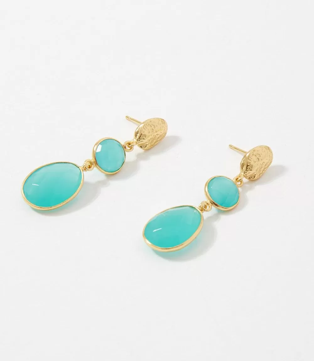 Double Drop Gemstone Earrings>Karen Kane Clearance