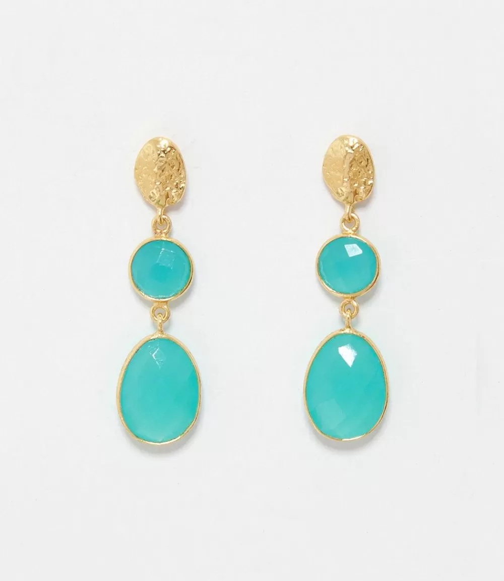 Double Drop Gemstone Earrings>Karen Kane Clearance