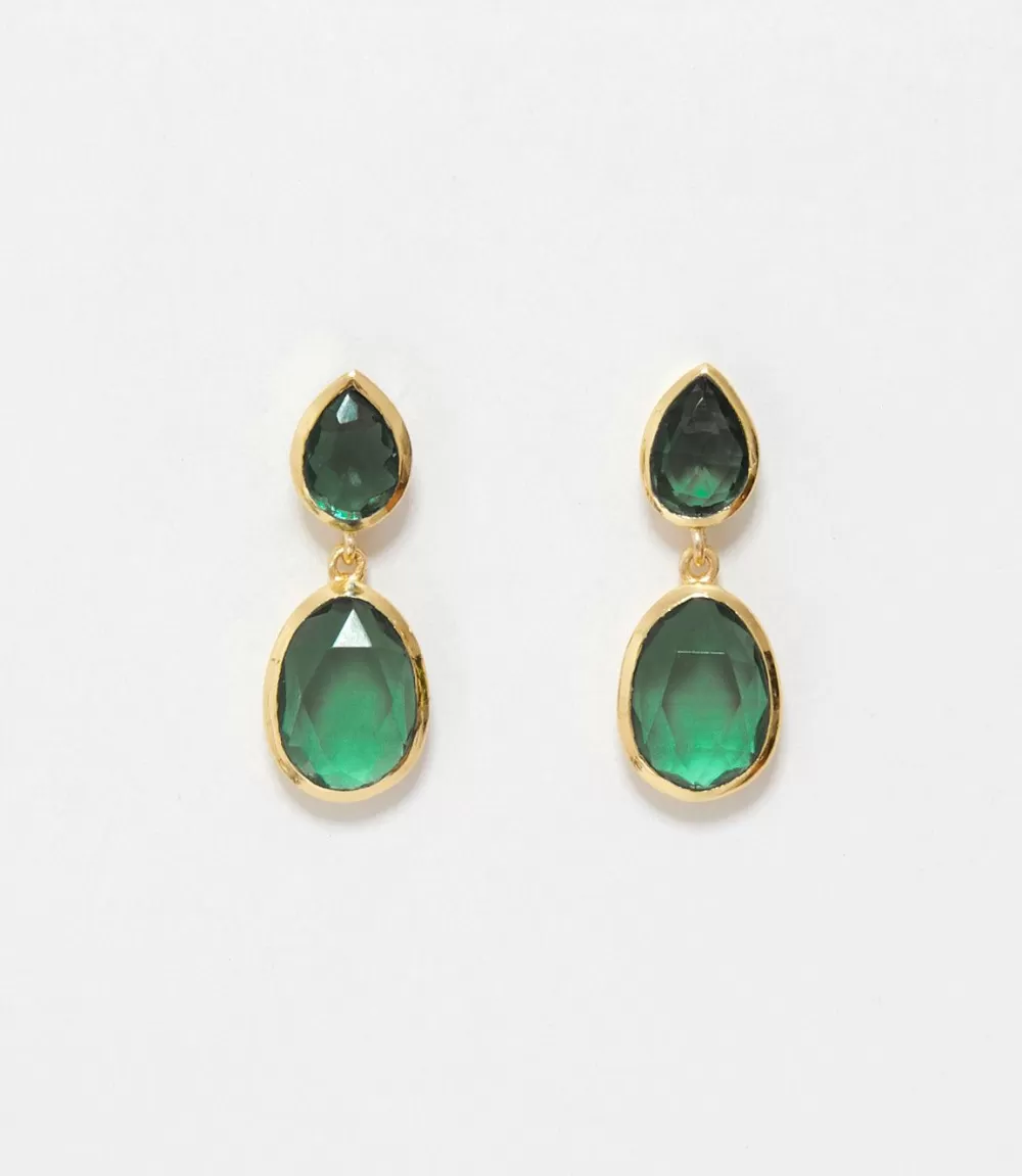 Double Teardrop Gemstone Earrings>Karen Kane Store