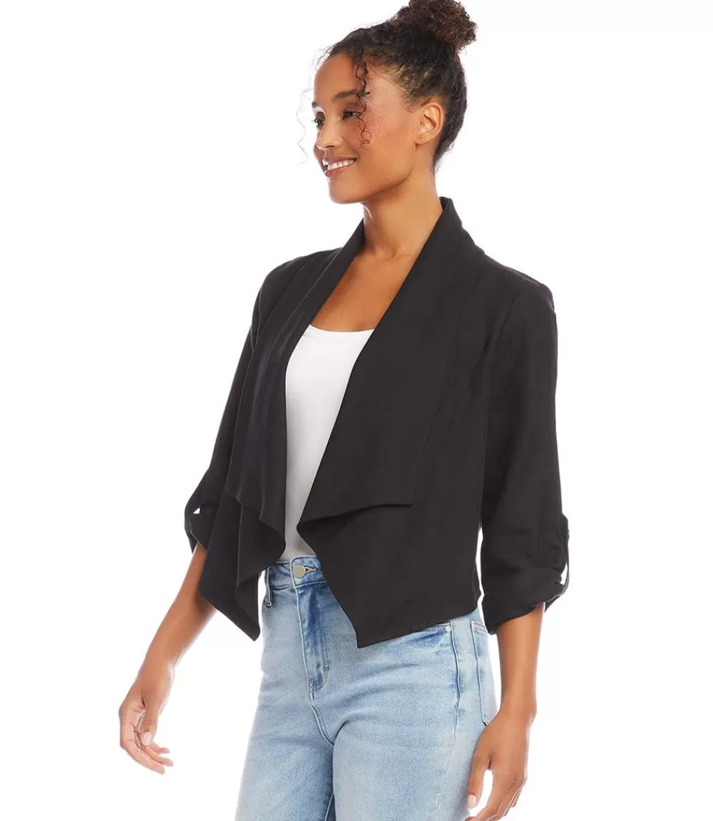 Drape Collar Cardigan Jacket>Karen Kane Online