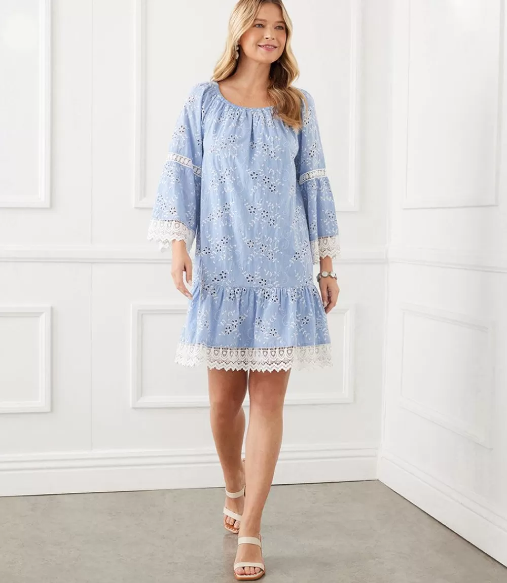 Embroidered Mixed Lace Dress>Karen Kane Best Sale