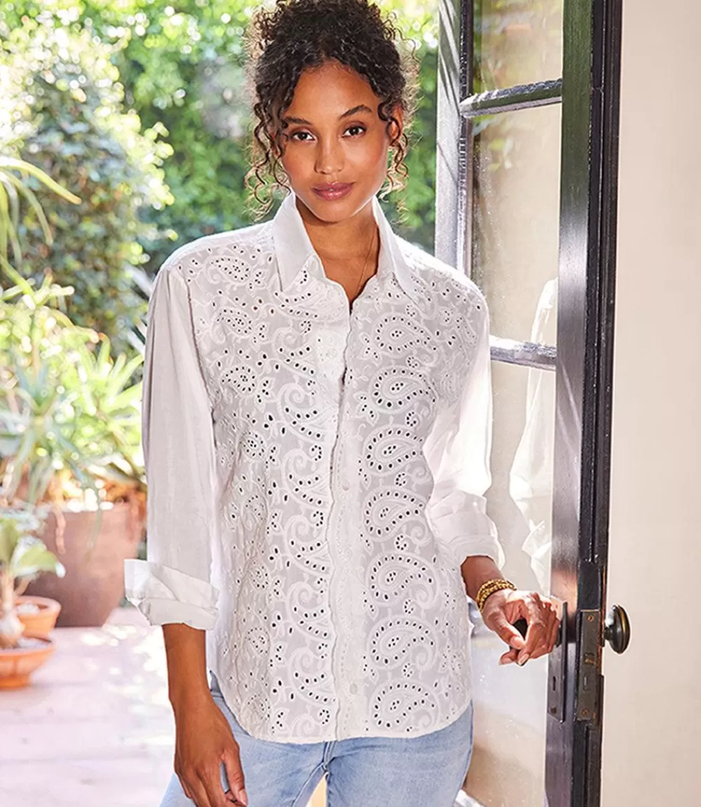 Embroidered Shirt>Karen Kane New