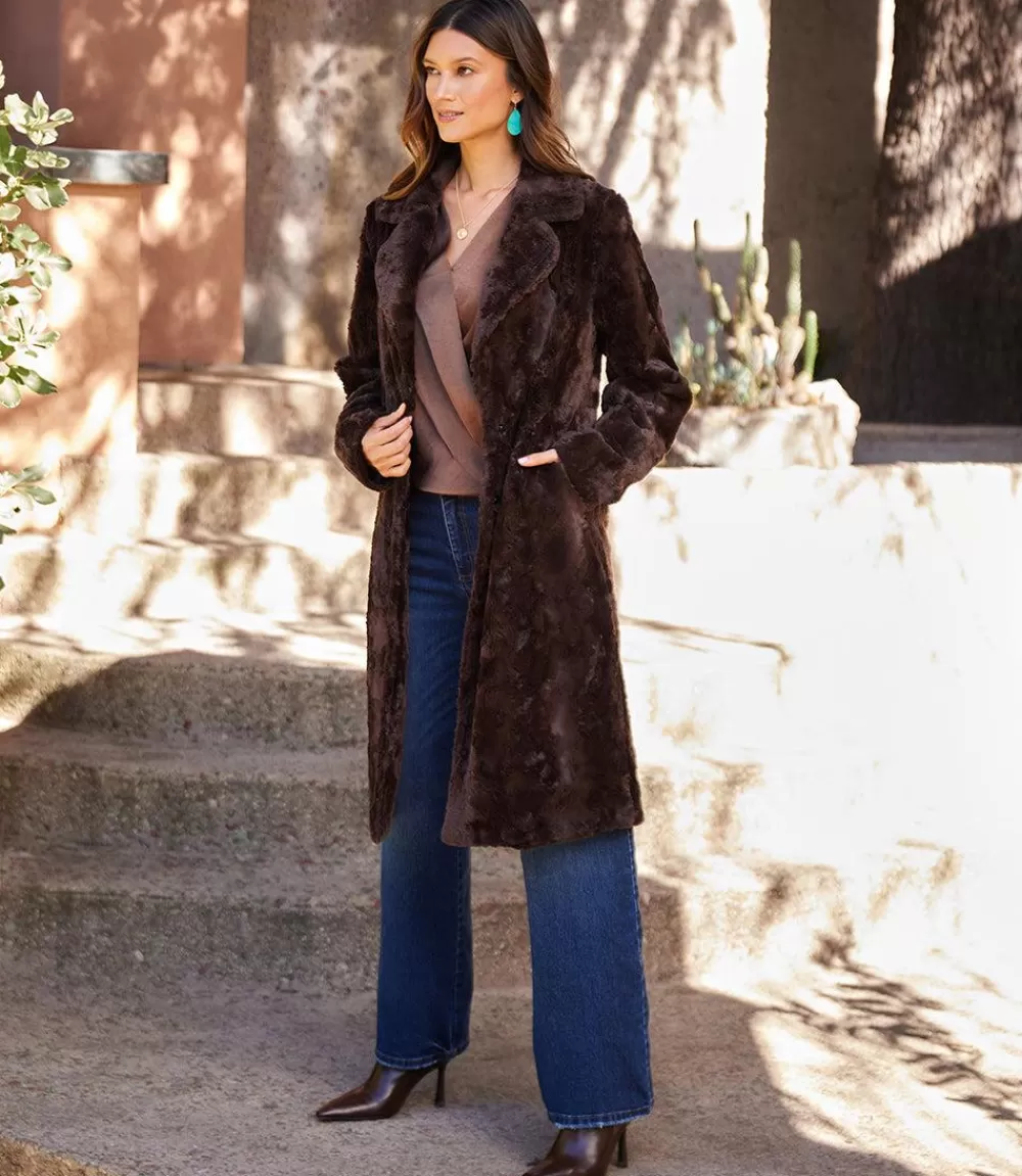 Faux Fur Coat>Karen Kane Cheap