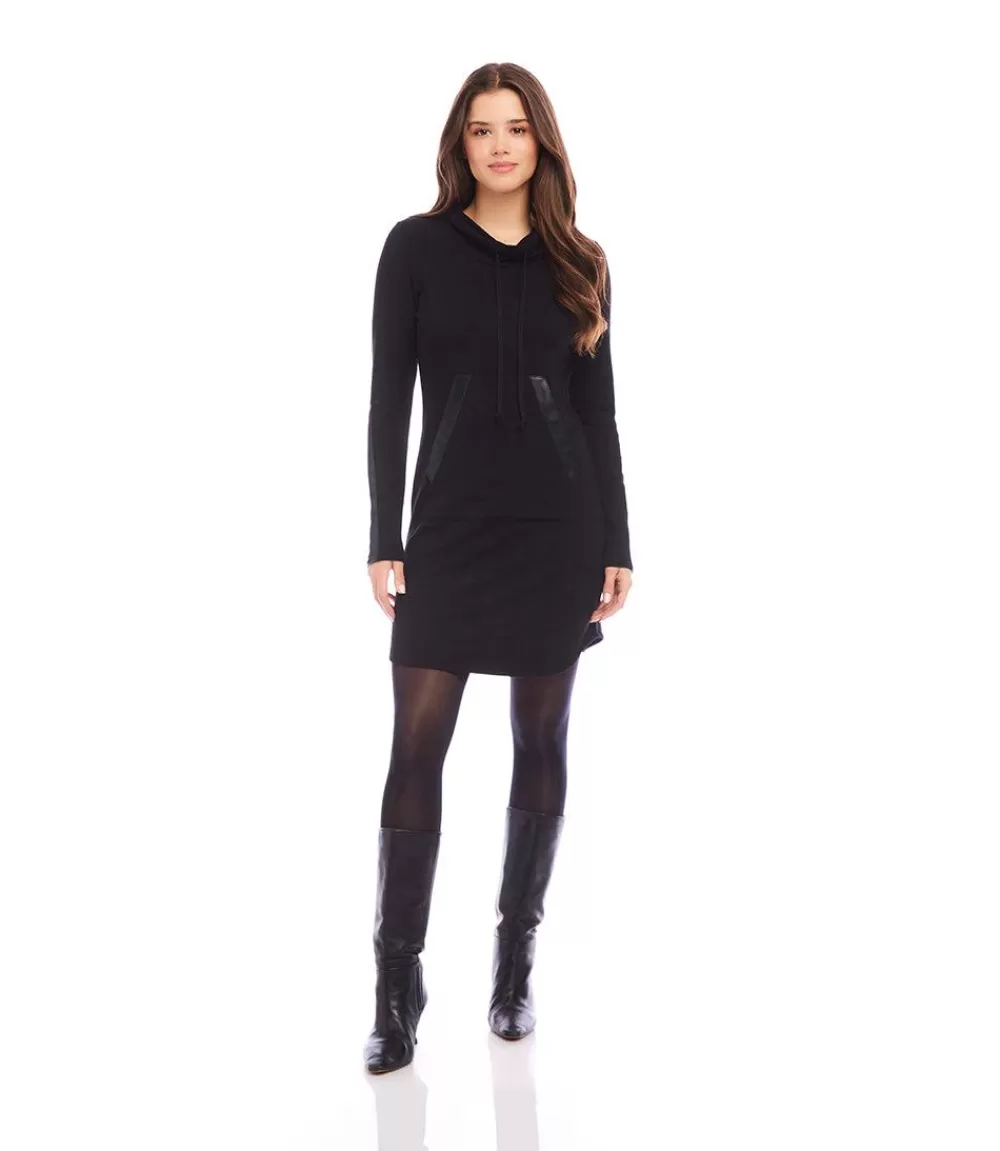 Faux Leather Patch Dress>Karen Kane Sale