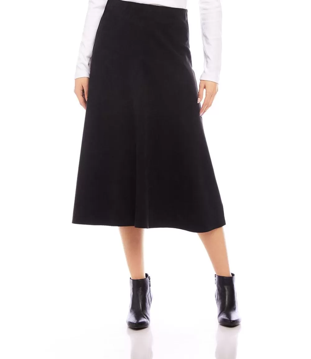 Faux Suede Midi Skirt>Karen Kane Shop