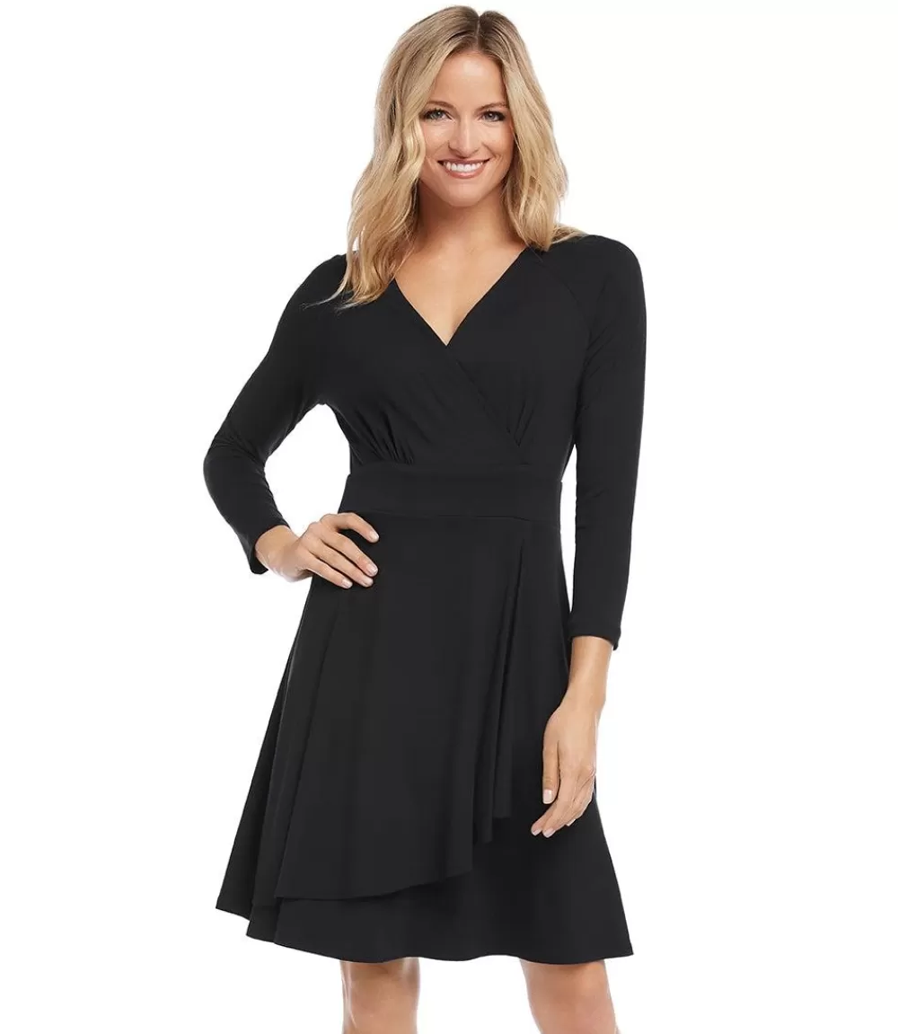 Faux Wrap Drape Dress>Karen Kane Discount