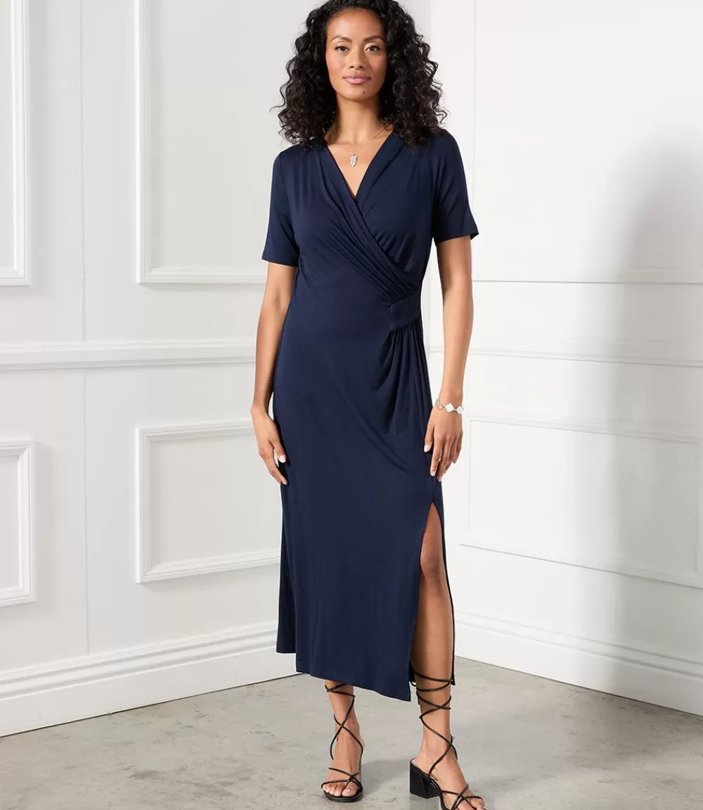 Faux Wrap Midi Dress>Karen Kane Discount