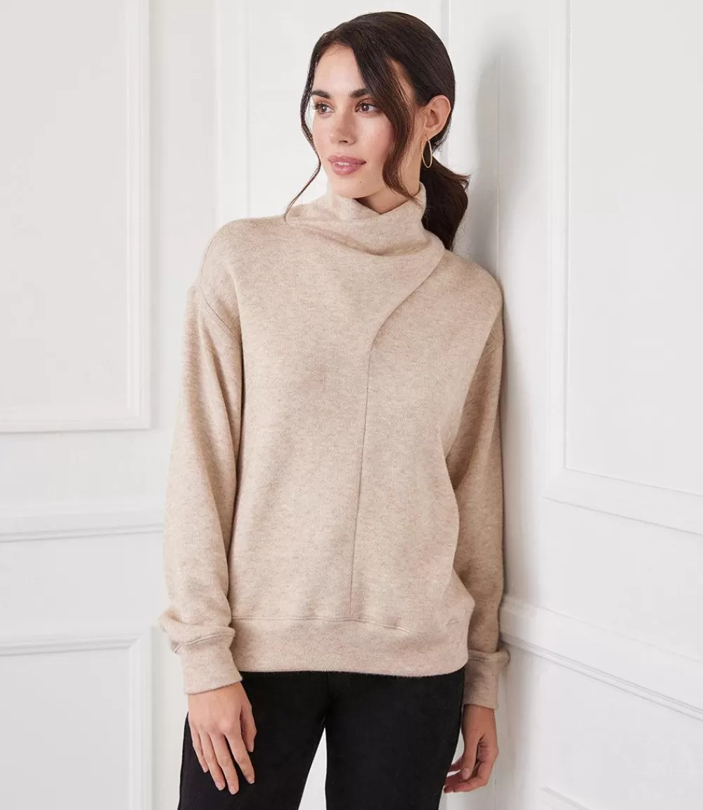 Faux Wrap Turtleneck>Karen Kane Clearance