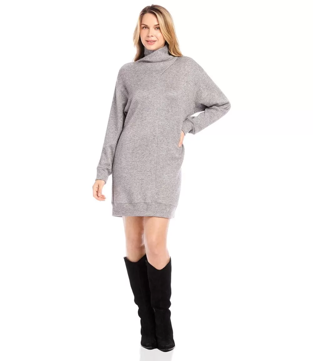 Faux Wrap Turtleneck Dress>Karen Kane Outlet