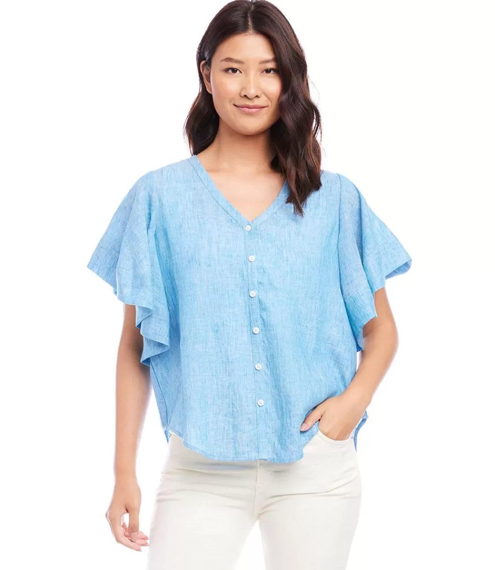 Flutter Sleeve Top>Karen Kane Discount