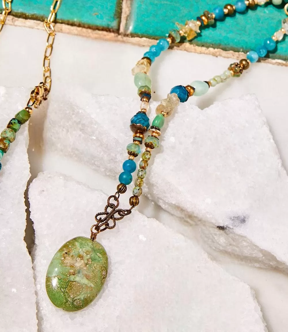 Gemstone Beaded Pendant Necklace>Karen Kane Cheap