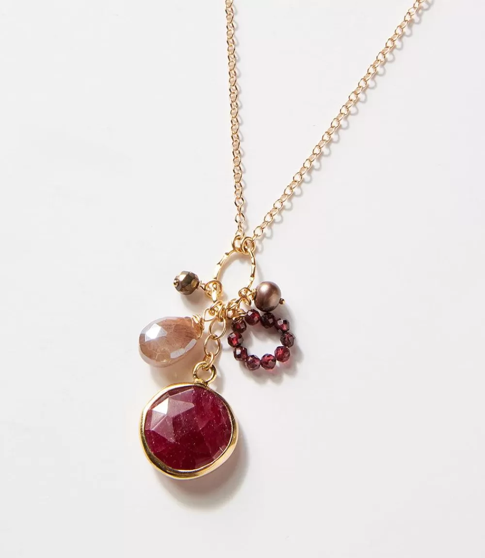 Gemstone Cluster Necklace>Karen Kane Online