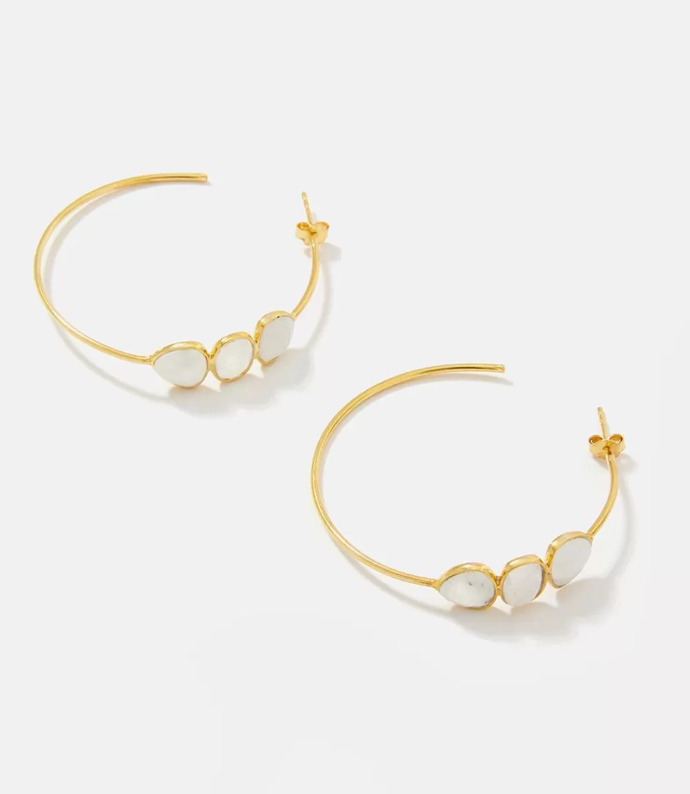 Gemstone Hoop Earrings>Karen Kane New