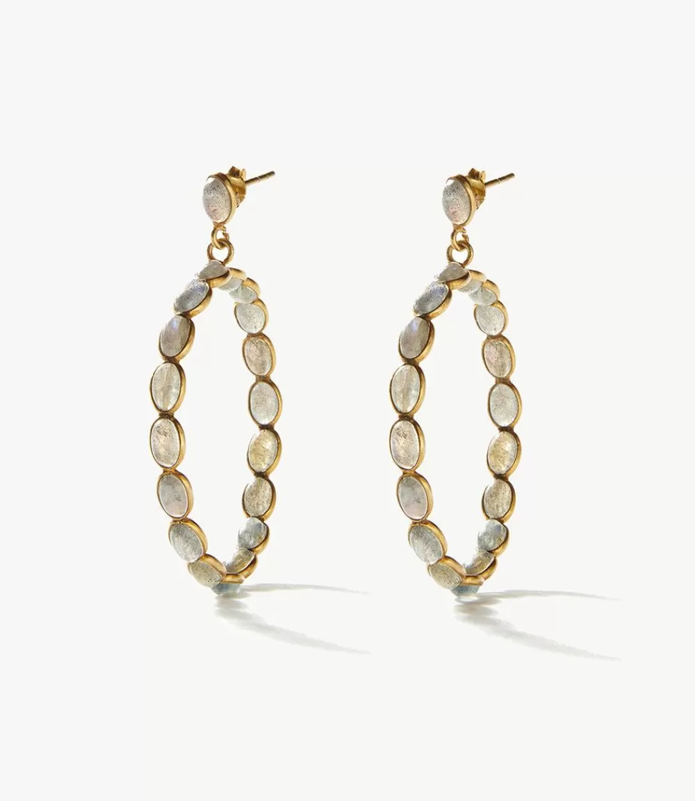 Gemstone Hoop Earrings>Karen Kane Store