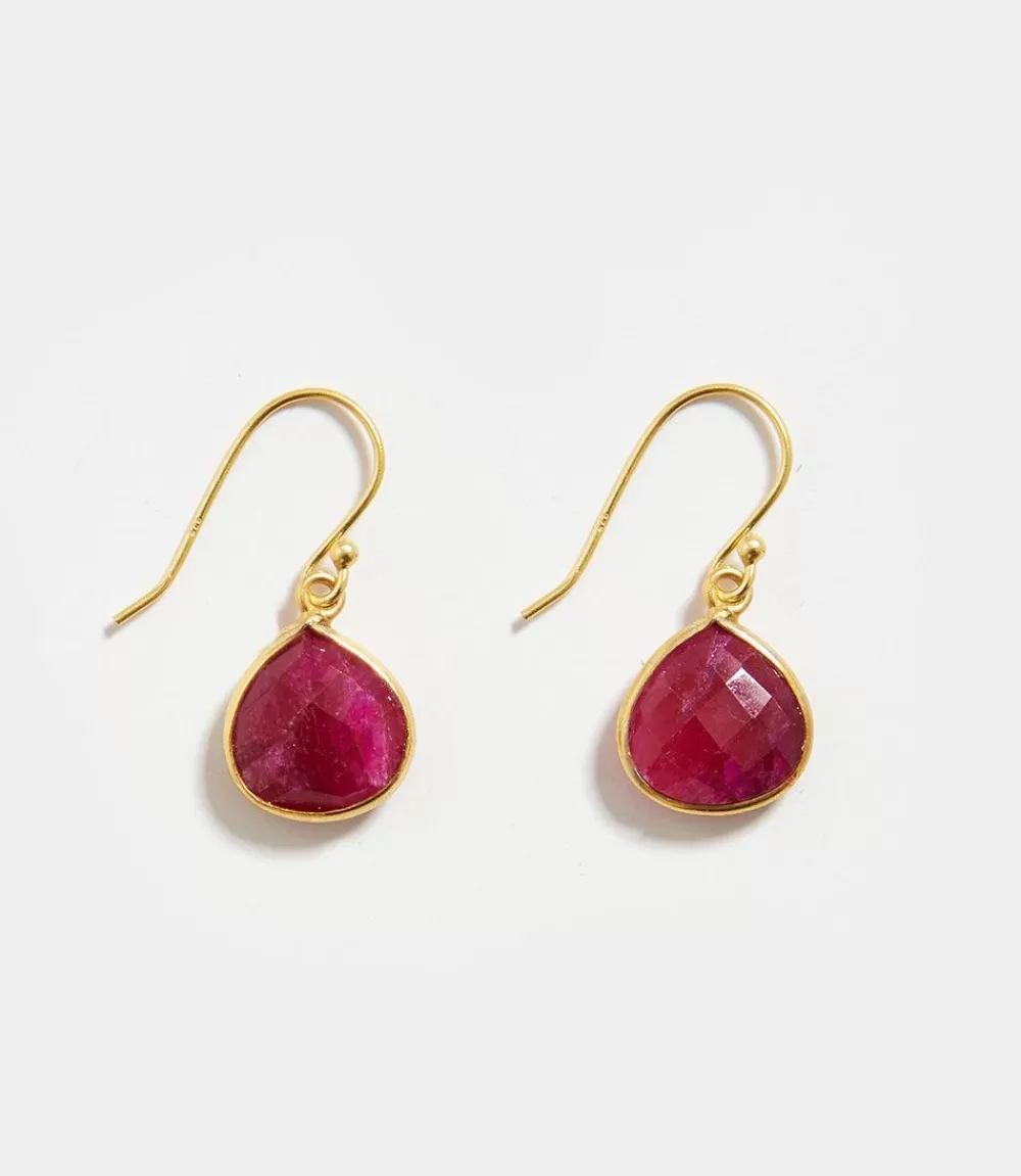 Gemstone Pear Drop Earrings>Karen Kane New