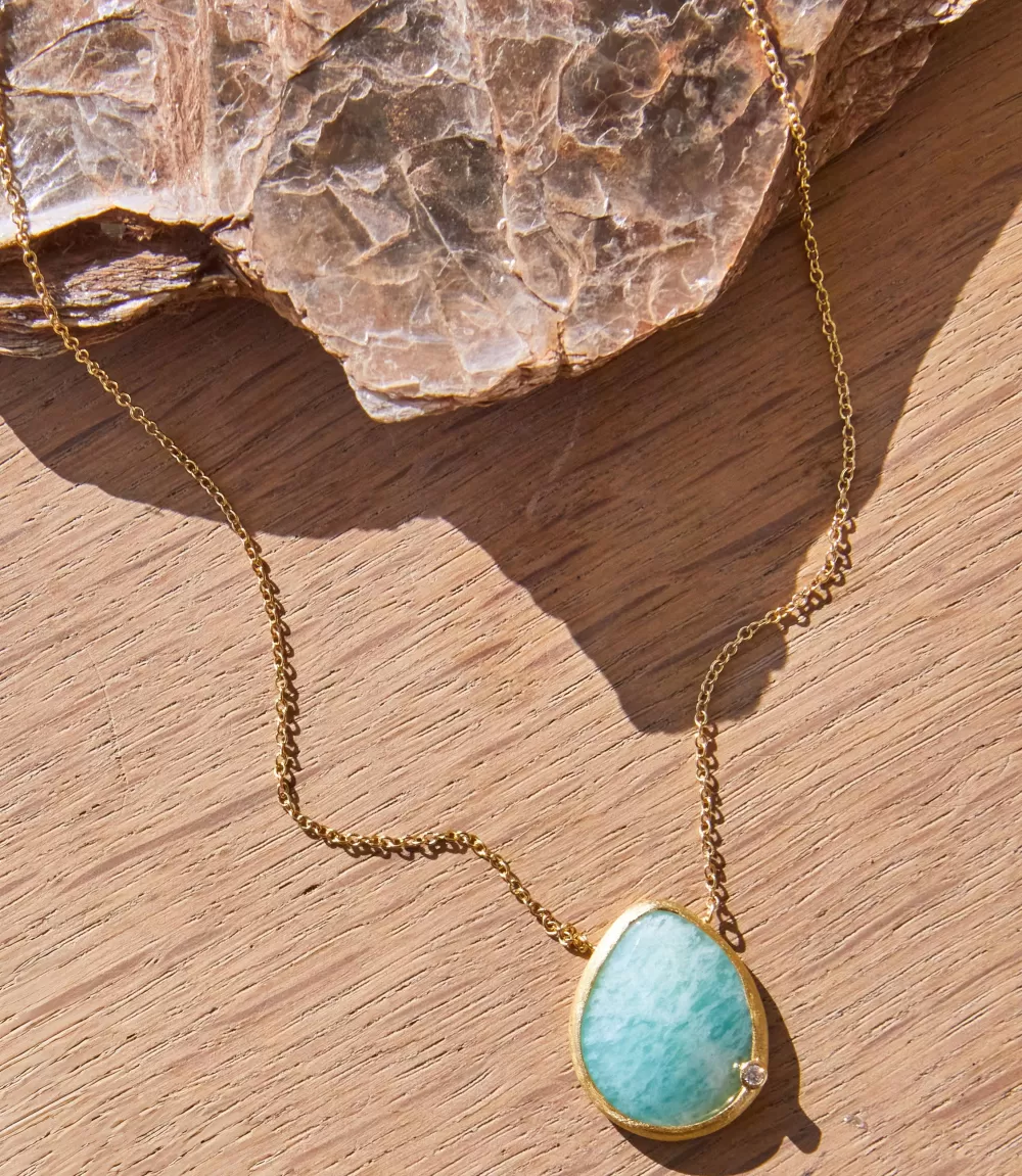 Gemstone Teardrop Necklace>Karen Kane Fashion