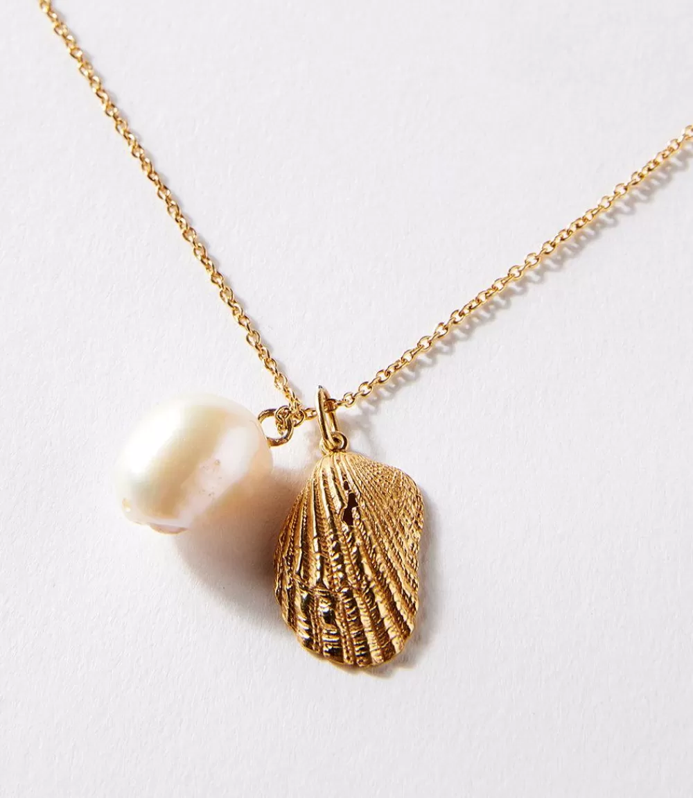 Plated Shell And Pearl Necklace>Karen Kane Flash Sale