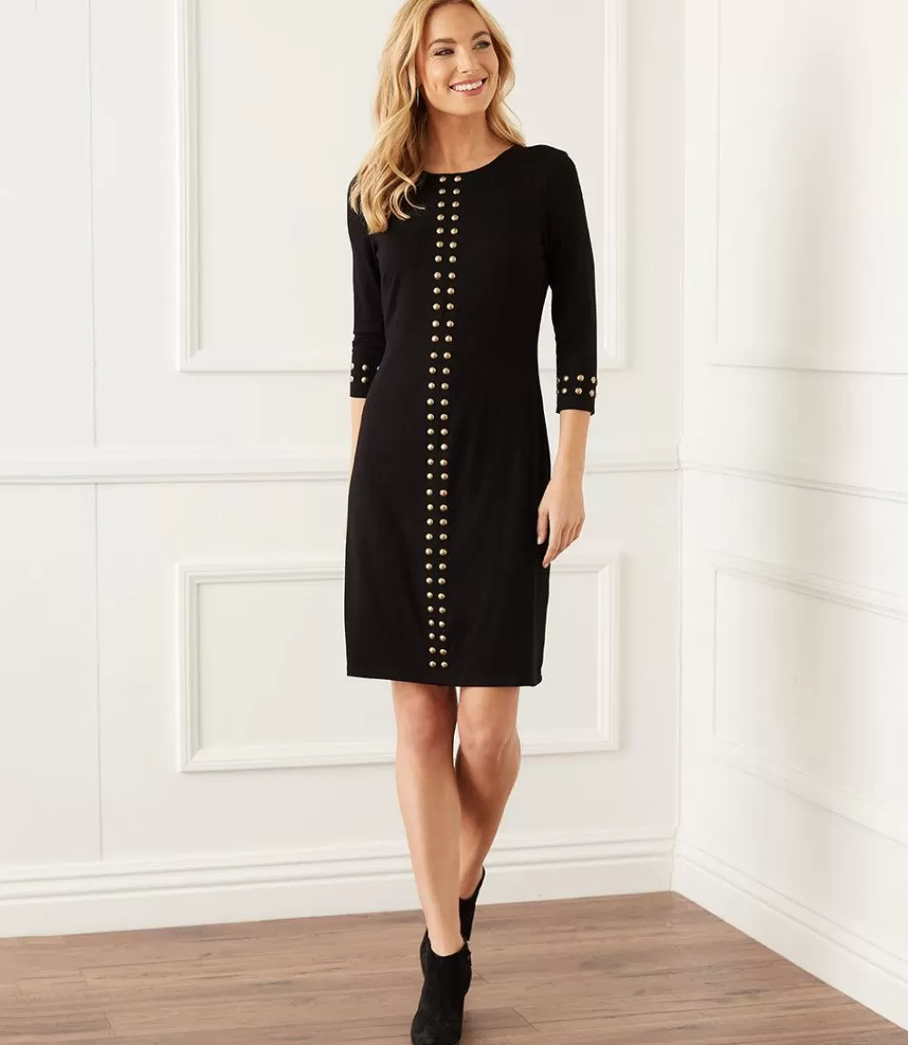 Gold Studded Sheath Dress>Karen Kane Discount