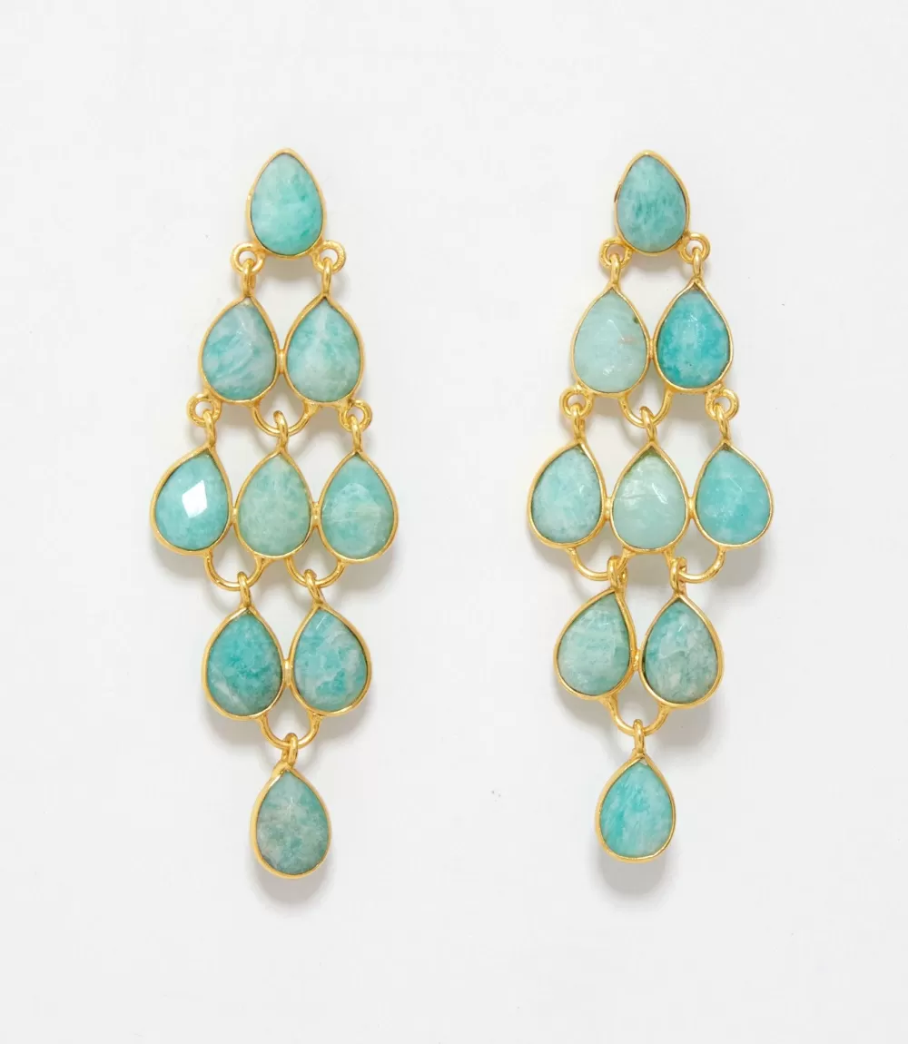 Large Gemstone Chandelier Earrings>Karen Kane New