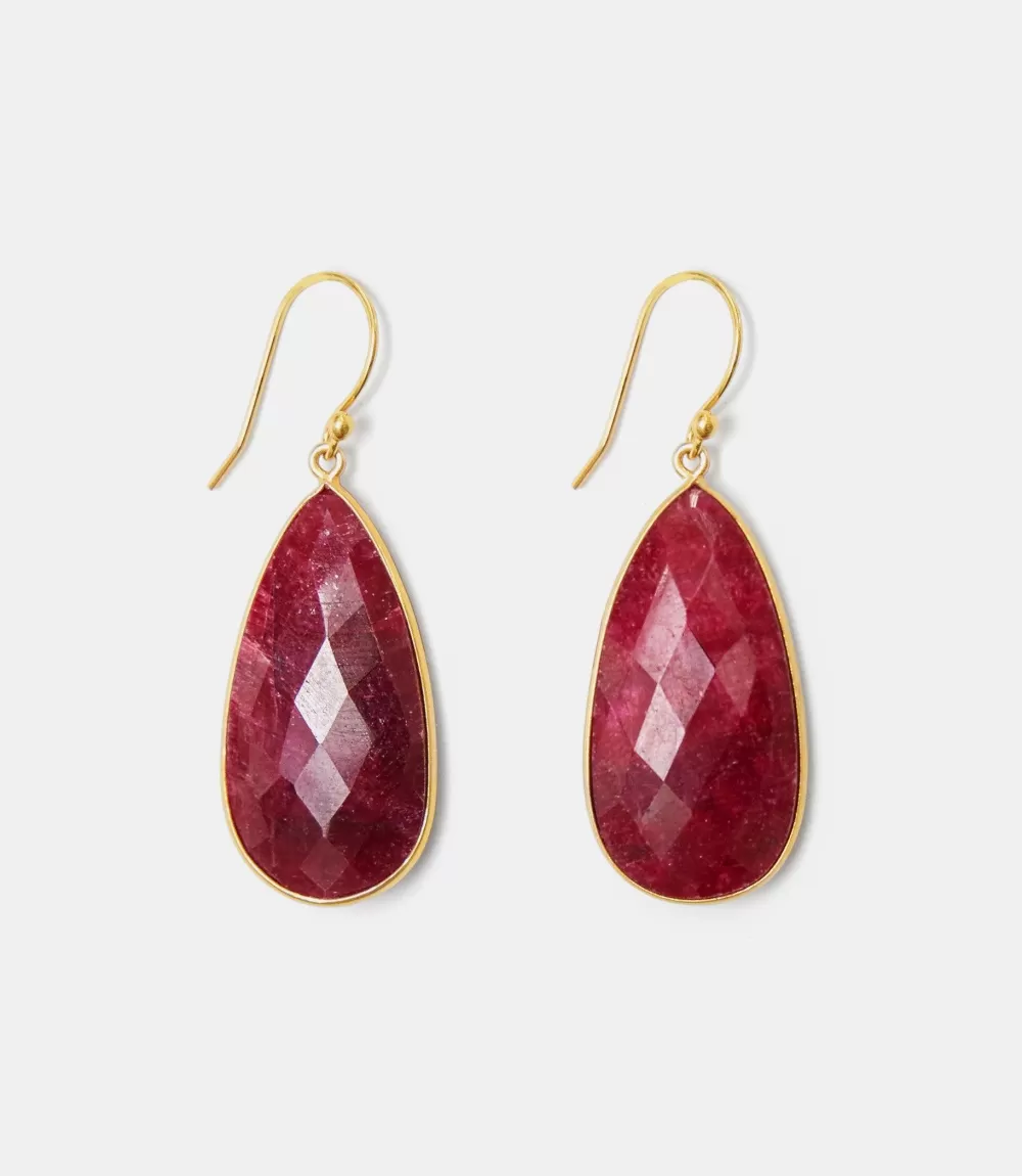 Large Natural Gemstone Earrings>Karen Kane Online